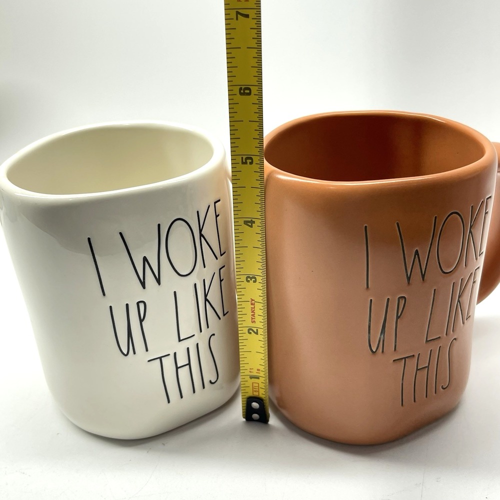 Rae Dunn By‎ Magenta "I Woke Up Like This" 20 oz Farmhouse Coffee Mug Set - Picture 5 of 7